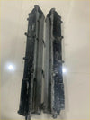 Used 1 jz gte vvti black metal rocker covers with chipped paint and visible wear on engine valve covers