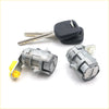 Silver utility door lock cylinder with black key and yellow latch for toyota hilux 1988-1997 use
