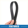 Black rubber v-ribbed serpentine belt with ribbed texture and reinforced edges for toyota tacoma v6 4.0l 2005-2015