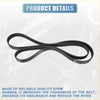 Black rubber v-ribbed serpentine drive belt with textured surface and reinforced edges for 2004-2006 toyota solara 2.4l