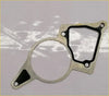 Metallic silver vacuum pump gasket with black rubber seal and four mounting holes for ford transit custom defender boxer engines