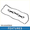 Black rubber valve cover gasket with multiple circular openings for toyota 4runner 2.7l l4 2010 engine
