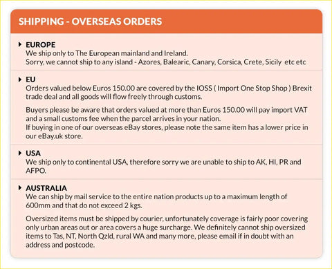 Shipping policy info for valve stem seal for ca18det yd22ddt yd25ddt qr20de qr25de navara x orders to europe eu usa australia