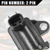 Black plastic 2-pin vapor canister purge valve with molded housing and connector for toyota tacoma 2016-2023