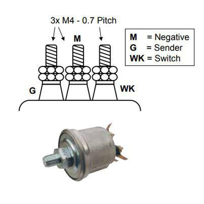 VDO Oil/Air Pressure Sender & Switch 0-5Bar 1/8in.-27NPTF