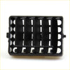 Black plastic vent air trim with vertical slats and circular cutouts for Mazda B2000 B2200 B2600 1980-1993