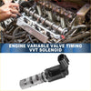 Black and silver engine variable valve timing vvt solenoid with cylindrical body and plastic housing for Toyota Auris 2009