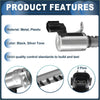 Black and silver metal and plastic vvt solenoid valve body with two-pin electrical connector for toyota duet passo 04-08