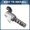 Silver metallic vvt solenoid engine valve body with black plastic connector for toyota mark ii 2000 to 2007 backside view