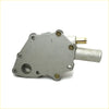 Silver aluminum engine coolant pump with brass fittings and mounting holes for isuzu faster bedford kb 1972-1988