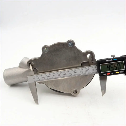 Stainless steel mechanical water pump with curved housing and threaded inlet for nissan datsun ute 1965-1986