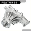 Silver metallic automotive water pump with flanged base and bolt holes for toyota fortuner 2004-2016 installation