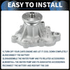 Silver metallic water pump with central bolt and mounting holes for easy installation on 1984-1989 toyota van