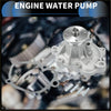 Silver metallic engine water pump with mounting flanges gasket and bolts for toyota van 1984-1989
