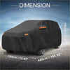 Waterproof 210d-pu black car cover with orange reflective strips for toyota bz4x 2022-2023 back side view