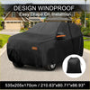 Black waterproof 210d-pu windproof car cover with orange reflective trim and storage bag for toyota sequoia