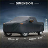 Black waterproof 210d-pu car cover with orange trim for toyota tundra 2014-2023 shown from back side