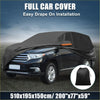 Black waterproof 210d-pu oxford car cover with orange stripe for toyota highlander easy drape and storage bag