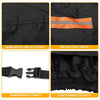 Black waterproof bike cover with orange reflective tape and adjustable windproof straps for toyota 4runner car cover