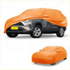 Bright orange waterproof all weather car cover for toyota rav4 2019-2023 made from durable water-resistant 210d-pu fabric