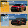 Black waterproof all weather car cover for toyota sequoia with orange zipper pull and reinforced edges