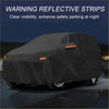 Black reflective waterproof aluminum film car cover with orange warning strips for toyota land cruiser 2016-2023
