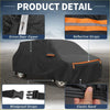 Black waterproof aluminum film cotton car cover for toyota alphard with orange reflective windproof straps and door zipper