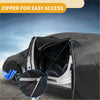 Waterproof black car cover for toyota rav4 made of 210d oxford cloth with blue accents and zipper for easy access