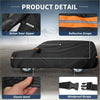 Black waterproof car cover with reflective orange gray stripes elastic bands and windproof straps for toyota 4runner