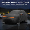 Waterproof spunlace cotton black car cover with bright orange reflective strips for toyota aygo x 2022-2024 nighttime use