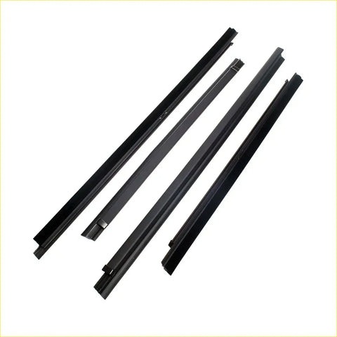 Four black rubber weatherstrip seals with sleek tapered ends for toyota hilux ln147 ln167 door glass 1997-2005
