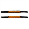 Orange and black paracord webbed grab handle pair with reinforced ends for durable grip and easy carrying