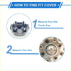 Silver metallic fine fit wheel center cap cover with circular design and clip height markings for toyota fj cruiser
