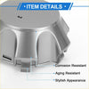 Silver corrosion-resistant titanium tone plastic wheel center cap with sleek ribbed design for toyota fj cruiser