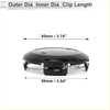 Black plastic wheel center cap for Toyota Land Cruiser 2016-2021 with glossy finish and integrated clip mechanism