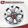 Silver tone plastic wheel center cap for toyota rav4 2006-2012 with silver multi-spoke design and red hub