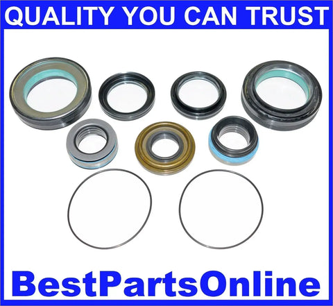 Wheel hub seal kit with blue rubber linings metallic seals and brass bearing for ford f-series 1999–2000