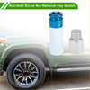 Blue and white anti-theft lug nut removal socket with metallic hex tip for wheel lock on toyota vehicles