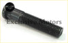Black coated lug bolt with rounded head and threaded shaft from wheel studs metric and imperial various sizes