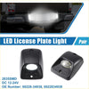 White led license plate light assembly with black plastic housing and bright circular leds fits toyota 4wd ute offroad