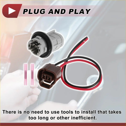 Black and red wire harness with brown connector for easy plug-and-play width indicator lights socket wiring toyota rav4