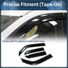 Black glossy tape-on window deflectors for toyota 4runner 2010 with a precise fitment and side window vent design