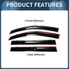 Black and red glossy window deflectors for 2014 toyota highlander side window vent visors