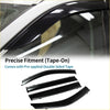Black glossy plastic window deflectors for toyota highlander with pre-applied double-sided tape for easy fitment