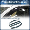 Black glossy-finish tape-on window deflectors for toyota sienna 2011-2020 with precise side vent visor fitment