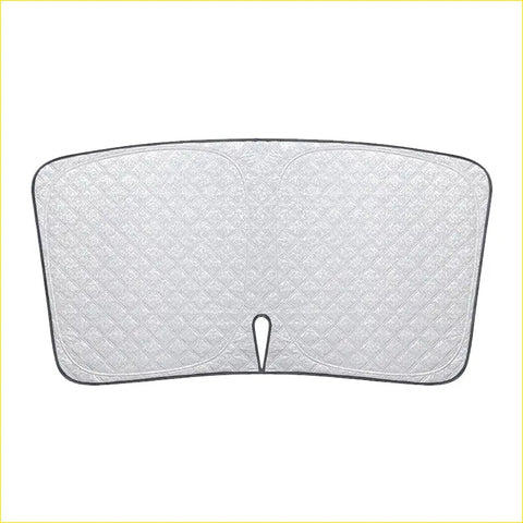 White quilted car sunshade with diamond pattern and black trim for ford everest ua ub 2020-2024 front windscreen