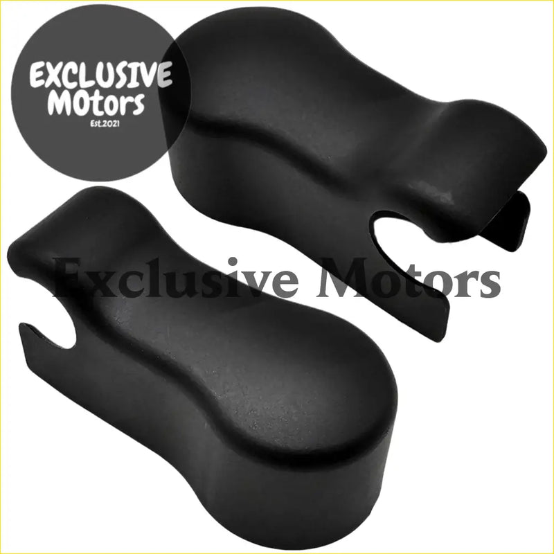 Black plastic motorcycle handlebar grips with smooth contoured design for holden commodore windscreen wiper arm covers