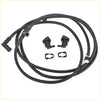 Black rubber windshield washer hose with two black plastic nozzles and mounting brackets for ford f-250 f-350 2011-2016