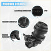 Black plastic windshield washer motor pump with 2-pin connector and fluid ports for toyota rav4 2013-2018