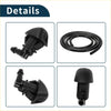 Black plastic windshield washer nozzle with gasket and coiled hose for toyota 4wd ute offroad use
